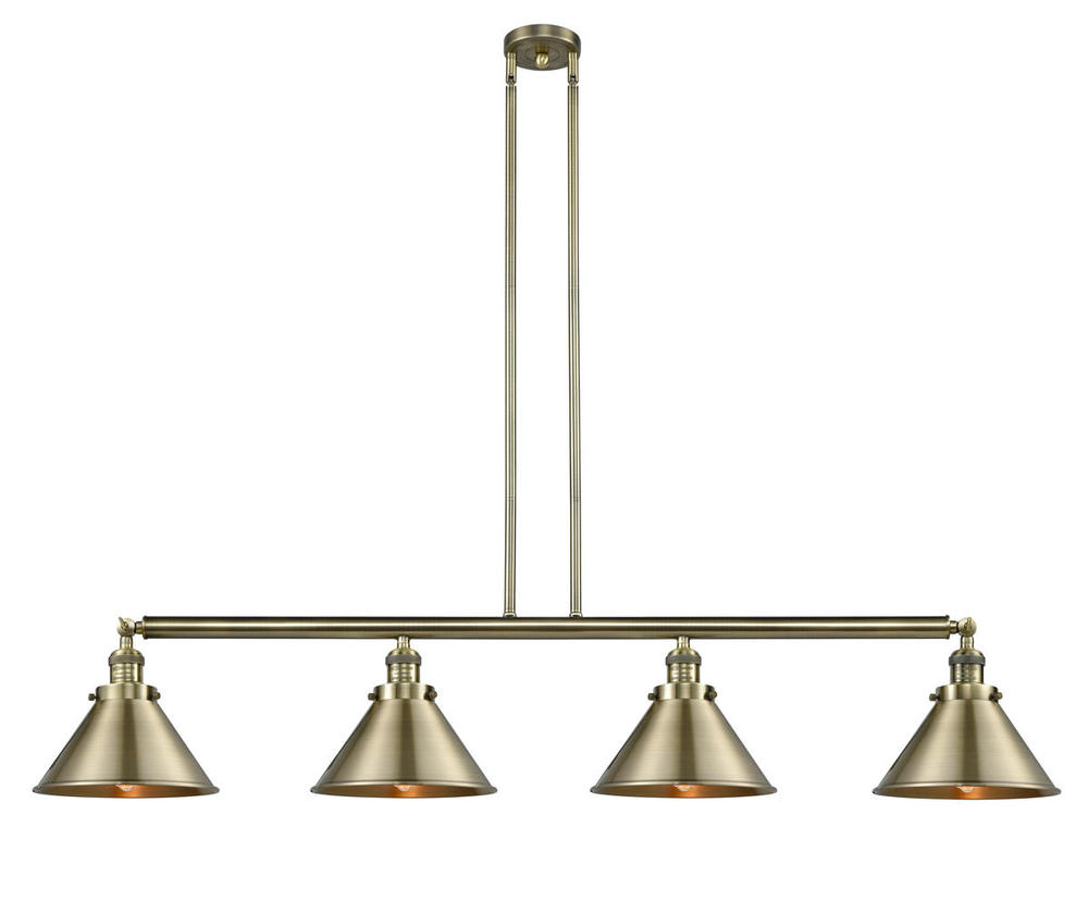 Briarcliff - 4 Light - 55 inch - Antique Brass - Stem Hung - Adjustable Island Light