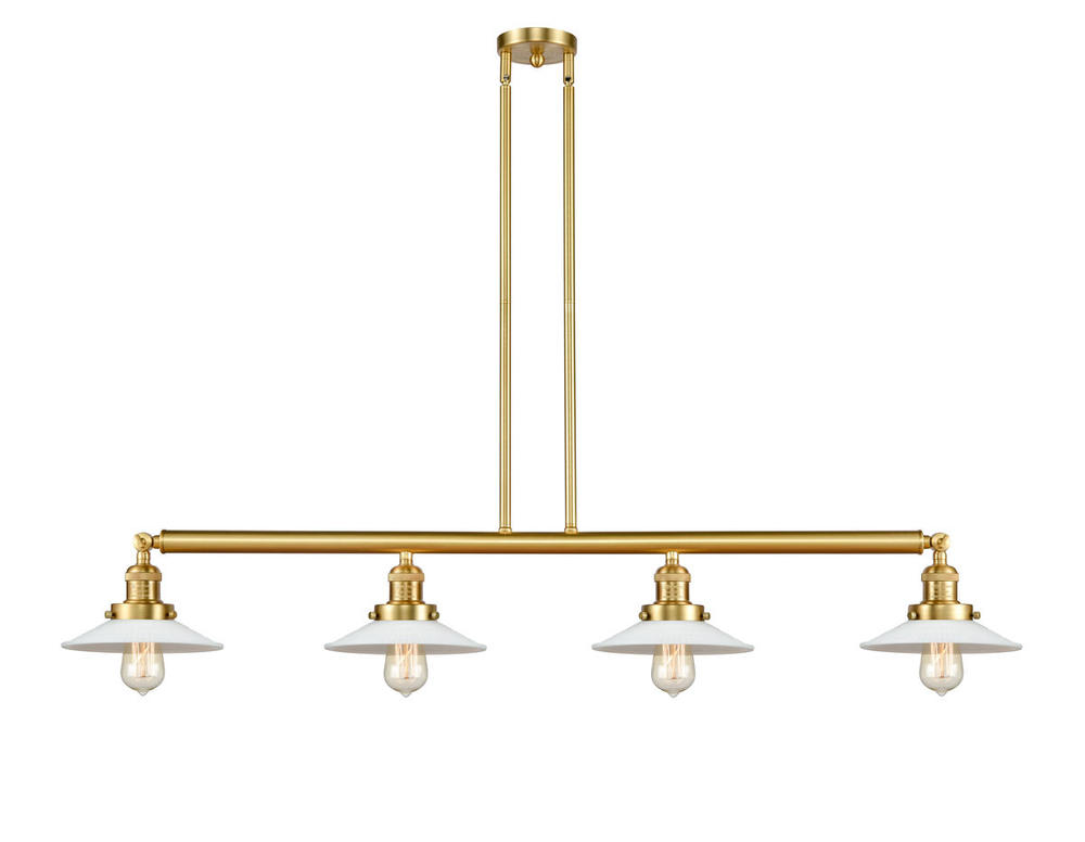 Halophane - 4 Light - 53 inch - Satin Gold - Stem Hung - Adjustable Island Light