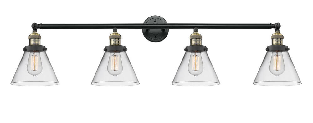 Cone - 4 Light - 44 inch - Black Antique Brass - Adjustable Bath Vanity Light