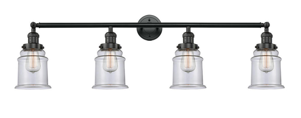 Canton - 4 Light - 42 inch - Matte Black - Adjustable Bath Vanity Light