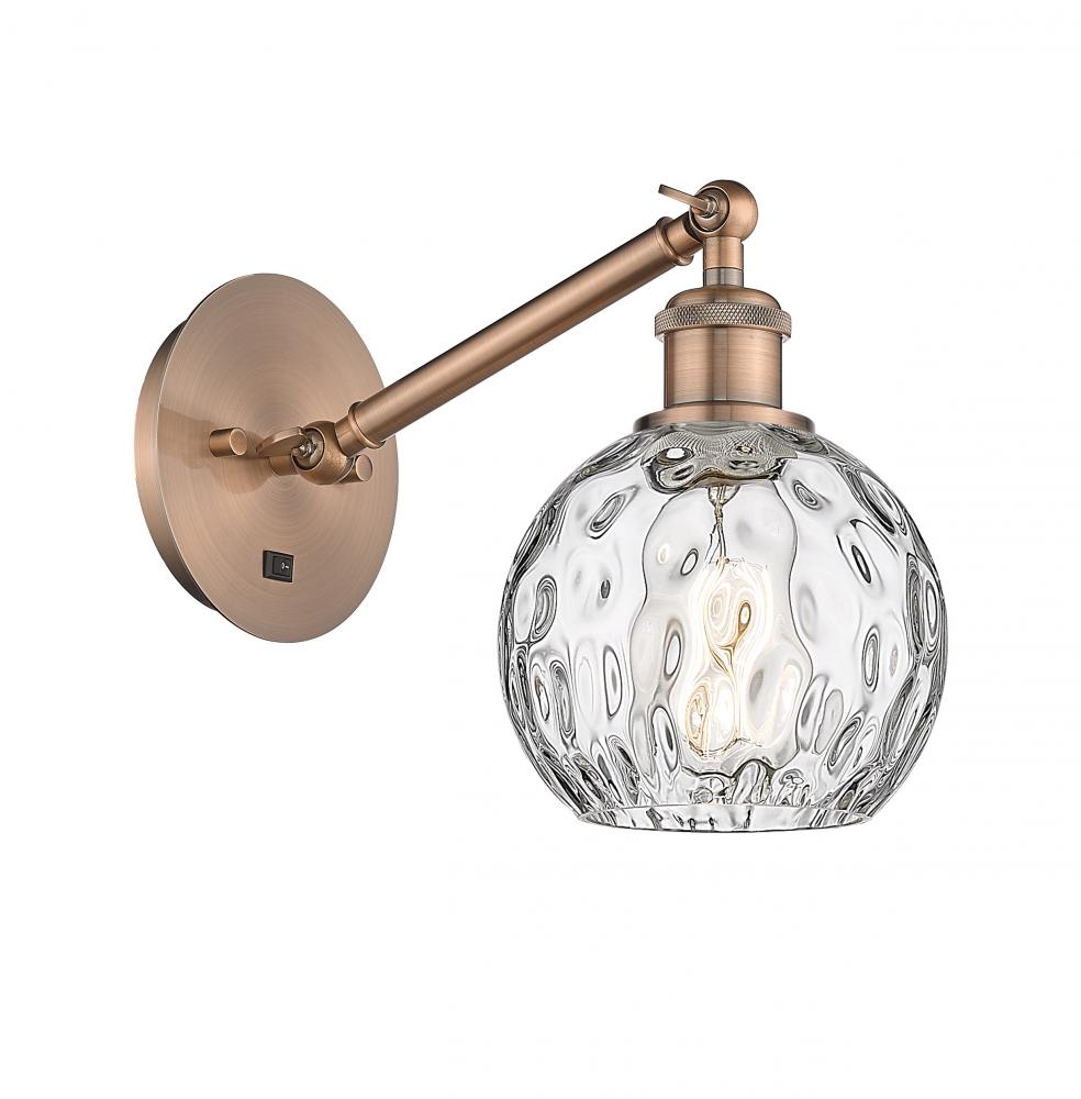 Athens Water Glass - 1 Light - 6 inch - Antique Copper - Adjustable Sconce