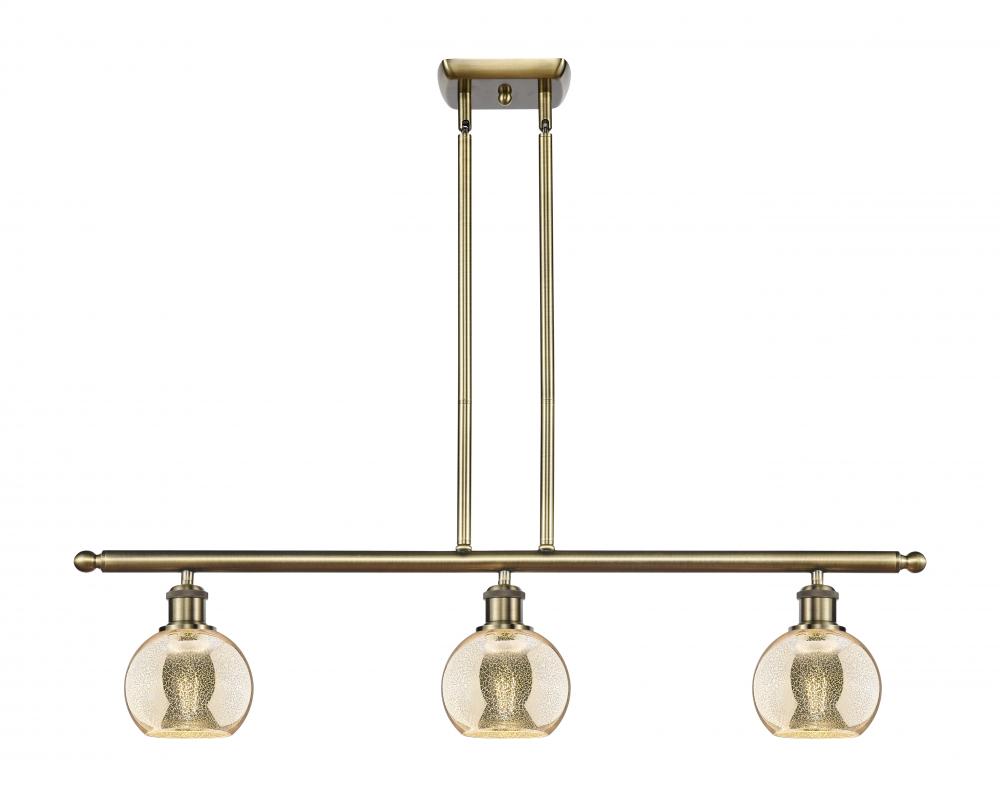 Athens - 3 Light - 36 inch - Antique Brass - Cord hung - Island Light
