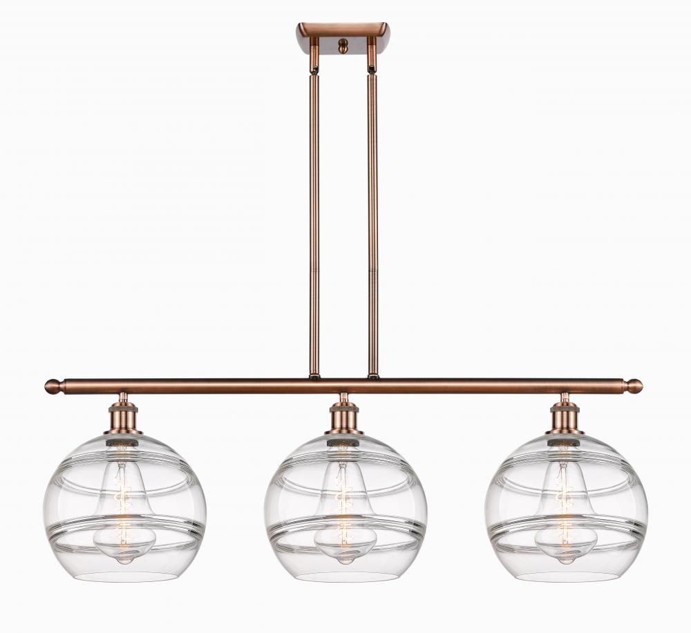 Rochester - 3 Light - 37 inch - Antique Copper - Cord hung - Island Light