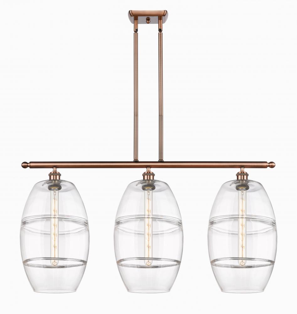 Vaz - 3 Light - 37 inch - Antique Copper - Cord hung - Island Light