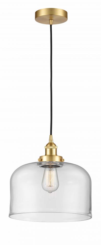 Bell - 1 Light - 12 inch - Satin Gold - Cord hung - Mini Pendant
