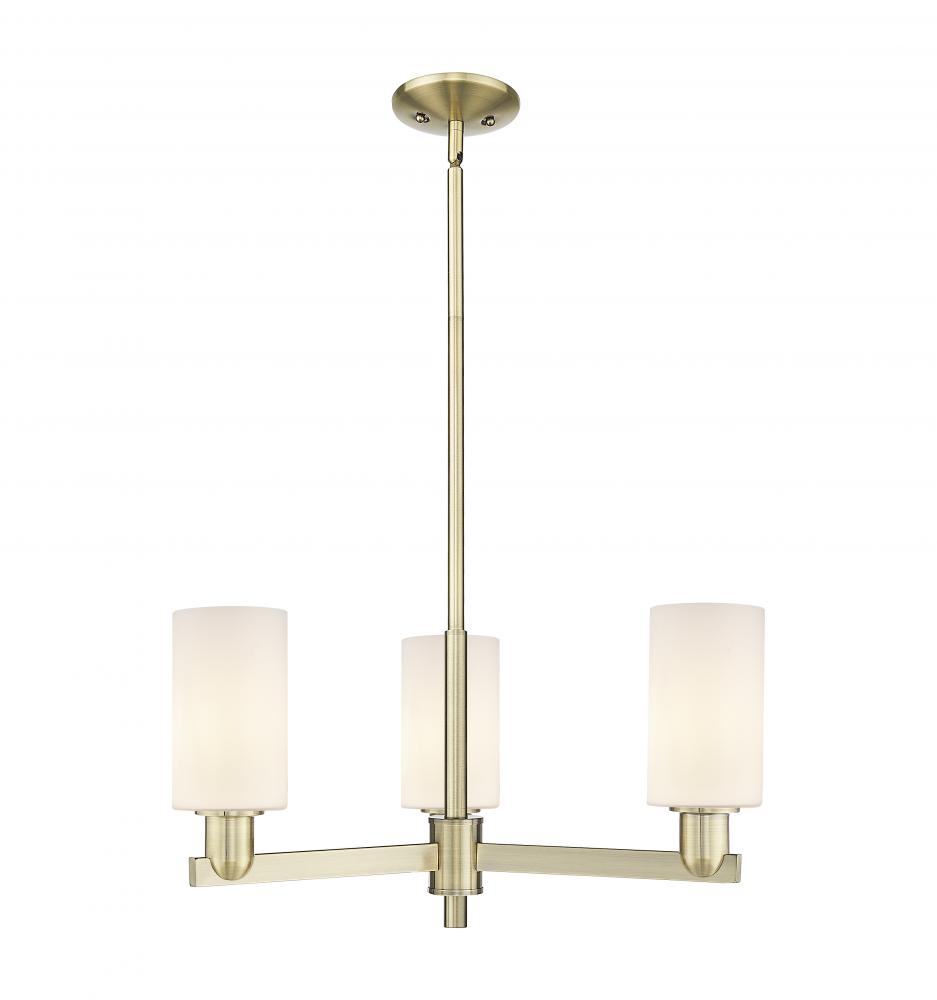 Clymer - 3 Light - 26 inch - Antique Brass - Stem hung - Flush Mount