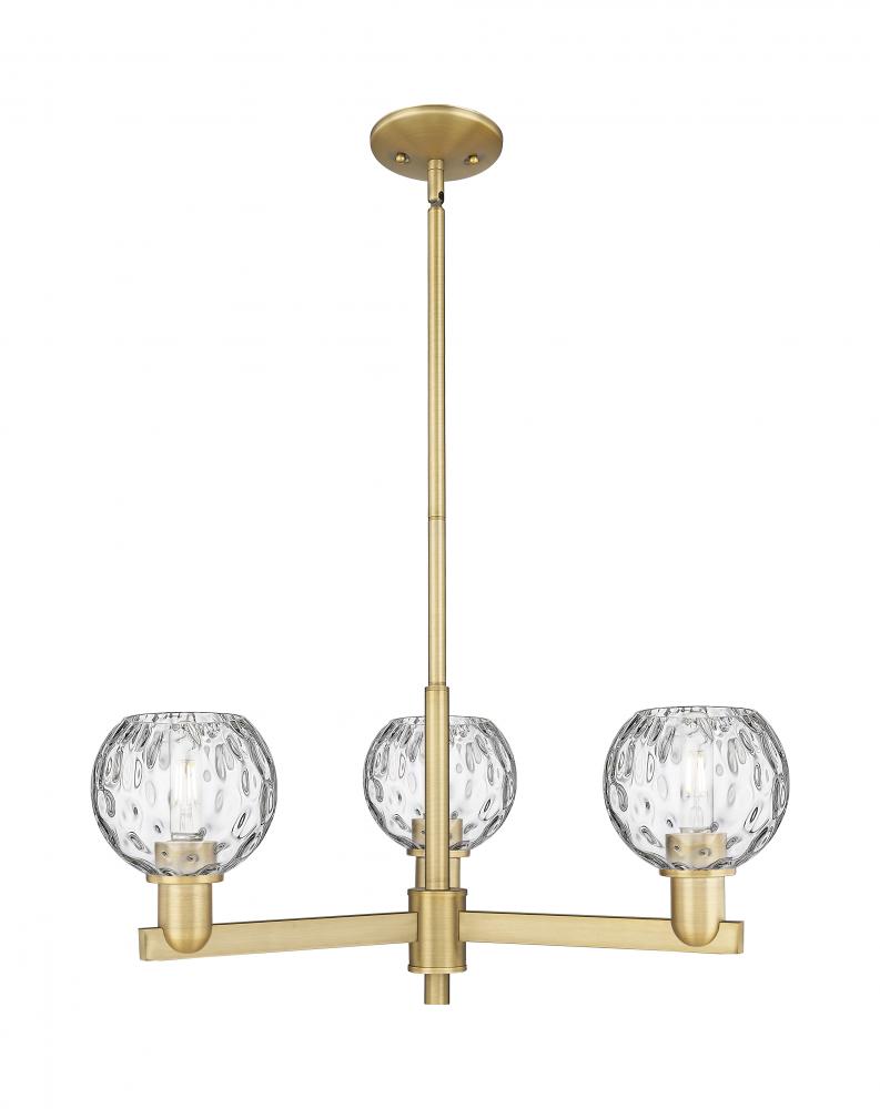 Athens Water Glass - 3 Light - 28 inch - Brushed Brass - Stem hung - Flush Mount