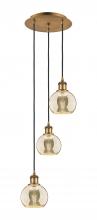 Innovations Lighting 113B-3P-BB-G128-6 - Athens - 3 Light - 12 inch - Brushed Brass - Cord Hung - Multi Pendant