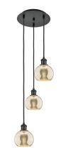 Innovations Lighting 113B-3P-BK-G128-6 - Athens - 3 Light - 12 inch - Matte Black - Cord Hung - Multi Pendant