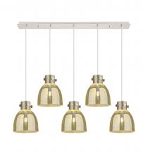 Innovations Lighting 125-410-1PS-PN-G412-8ME - Newton Bell - 5 Light - 40 inch - Polished Nickel - Linear Pendant