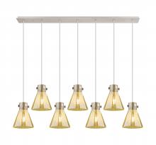 Innovations Lighting 127-410-1PS-PN-G411-8ME - Newton Cone - 7 Light - 52 inch - Polished Nickel - Linear Pendant