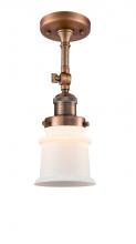 Innovations Lighting 201F-AC-G181S - Canton - 1 Light - 5 inch - Antique Copper - Adjustable Semi-Flush Mount