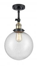 Innovations Lighting 201F-BAB-G204-10-LED - Beacon - 1 Light - 10 inch - Black Antique Brass - Adjustable Semi-Flush Mount