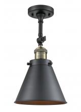 Innovations Lighting 201F-BAB-M13-BK - Appalachian - 1 Light - 8 inch - Black Antique Brass - Adjustable Semi-Flush Mount