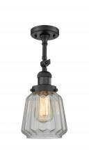 Innovations Lighting 201F-BK-G142-LED - Chatham - 1 Light - 7 inch - Matte Black - Adjustable Semi-Flush Mount