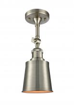 Innovations Lighting 201F-SN-M9-SN-LED - Addison - 1 Light - 5 inch - Brushed Satin Nickel - Adjustable Semi-Flush Mount