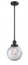 Innovations Lighting 201S-BK-G202-8-LED - Beacon - 1 Light - 8 inch - Matte Black - Stem Hung - Mini Pendant