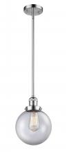 Innovations Lighting 201S-PC-G202-8-LED - Beacon - 1 Light - 8 inch - Polished Chrome - Stem Hung - Mini Pendant