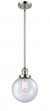 Innovations Lighting 201S-PN-G204-8-LED - Beacon - 1 Light - 8 inch - Polished Nickel - Stem Hung - Mini Pendant