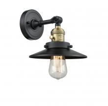 Innovations Lighting 203SW-BAB-M6 - Railroad - 1 Light - 8 inch - Black Antique Brass - Adjustable Sconce