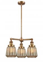 Innovations Lighting 207-BB-G146 - Chatham - 3 Light - 24 inch - Brushed Brass - Stem Hung - Chandelier