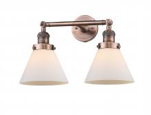 Innovations Lighting 208-AC-G41-LED - Cone - 2 Light - 18 inch - Antique Copper - Adjustable Bath Vanity Light