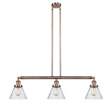 Innovations Lighting 213-AC-G44 - Cone - 3 Light - 40 inch - Antique Copper - Stem Hung - Adjustable Island Light