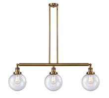 Innovations Lighting 213-BB-G204-8 - Beacon - 3 Light - 41 inch - Brushed Brass - Stem Hung - Adjustable Island Light