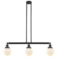 Innovations Lighting 213-BK-G201-6 - Beacon - 3 Light - 39 inch - Matte Black - Stem Hung - Adjustable Island Light