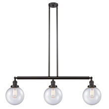 Innovations Lighting 213-OB-G204-8 - Beacon - 3 Light - 41 inch - Oil Rubbed Bronze - Stem Hung - Adjustable Island Light