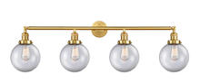 Innovations Lighting 215-SG-G202-8 - Beacon - 4 Light - 44 inch - Satin Gold - Adjustable Bath Vanity Light