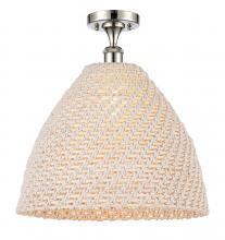 Innovations Lighting 516-1C-PN-NBD-16-NAT - Bristol Natural - 1 Light - 6 inch - Polished Nickel - Semi-Flush Mount