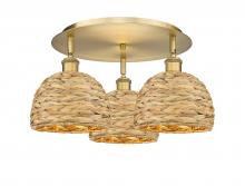 Innovations Lighting 516-3C-BB-RBD-8-NAT - Woven Rattan - 3 Light - 20 inch - Brushed Brass - Flush Mount