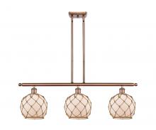 Innovations Lighting 516-3I-AC-G121-8RB - Farmhouse Rope - 3 Light - 36 inch - Antique Copper - Stem hung - Island Light
