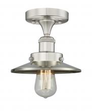 Innovations Lighting 616-1F-SN-M2-SN - Railroad - 1 Light - 8 inch - Brushed Satin Nickel - Semi-Flush Mount