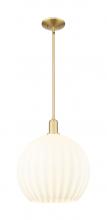 Innovations Lighting 716-1S-SG-G1217-14WV - White Venetian - 1 Light - 14 inch - Satin Gold - Stem hung - Mini Pendant