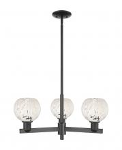 Innovations Lighting 716-3CR-BK-G1216-6WM - White Mouchette - 3 Light - 28 inch - Matte Black - Stem hung - Flush Mount