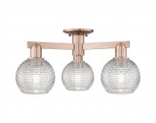 Innovations Lighting 716-3F-AC-G122C-6CL - Athens - 3 Light - 23 inch - Antique Copper - Semi-Flush Mount