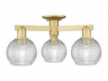 Innovations Lighting 716-3F-SG-G122C-6CL - Athens - 3 Light - 23 inch - Satin Gold - Semi-Flush Mount