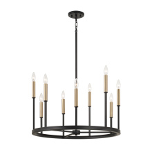 Capital 458381ER - 26" W x 24" H 10-Light Ring Chandelier in Matte Espresso with Clear Glass