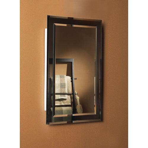 Mirror-On-Mirror, Recessed, 26 in.W x 16 in.H,  Beveled-edge mirror.