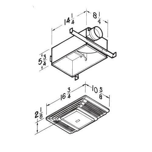 Heater/Light, White Plastic Grille, 100W Light.