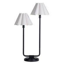 Regina Andrew 13-1691BB-WT - Regina Andrew Polly Double Arm Table Lamp (Blackened Brass with White Shade)