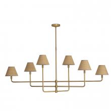 Regina Andrew 16-1454NB-RAT - Regina Andrew Polly Metal Chandelier (Natural Brass with Rattan Shades)