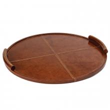 Regina Andrew 20-1657TAN - Regina Andrew Forte Leather Tray Round Large (Tan)