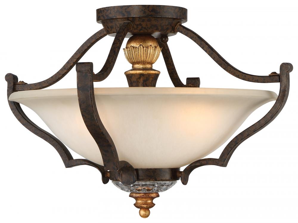 CHATEAU NOBLES - 3 LIGHT SEMI FLUSH