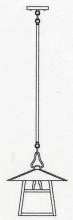 Arroyo Craftsman CSH-12EGW-VP - 12" carmel stem hung pendant without overlay (empty)