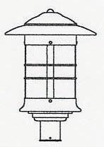 Arroyo Craftsman NP-14F-BK - 14" newport post mount fixture