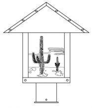 Arroyo Craftsman TRP-12CTF-BZ - 12" timber ridge post mount with cactus  filigree