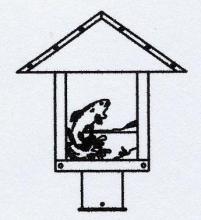 Arroyo Craftsman TRP-12TRTN-BK - 12" timber ridge post mount with trout filigree